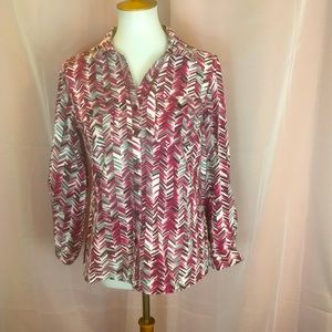 Kim Rogers Chevron Print Top PM FREE SHIP
